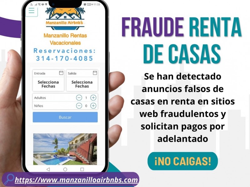 Advierten estafas desde sitio web con casas en renta