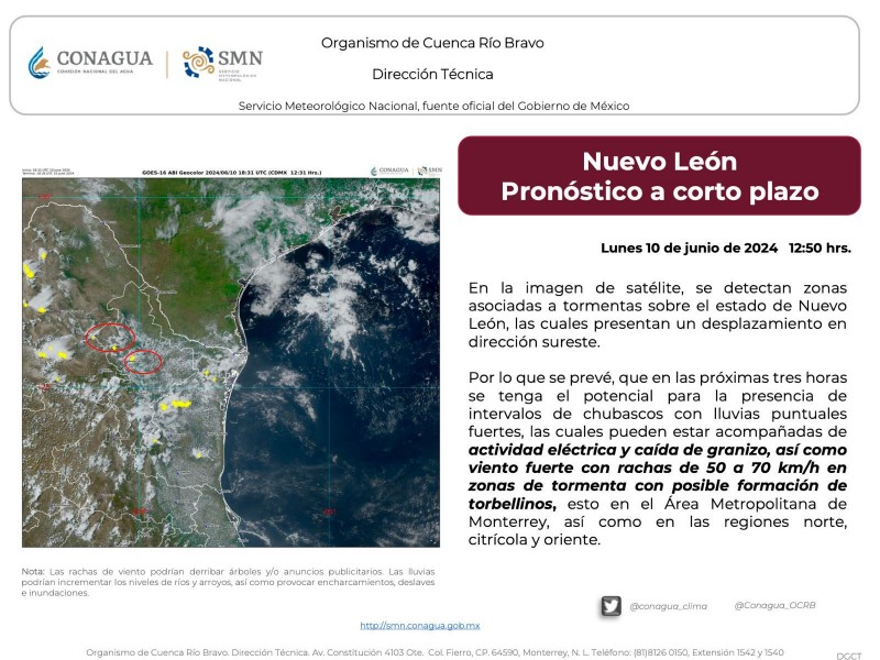 Alerta Protección Civil por nueva tormenta eléctrica en Nuevo León