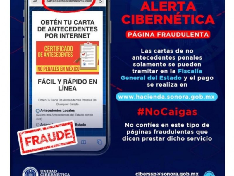 Alertan por fraude al tramitar carta de antecedentes no