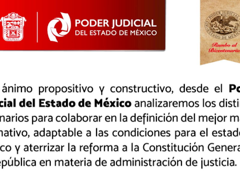 Analiza PJEdomex adecuación local a reforma al Poder Judicial