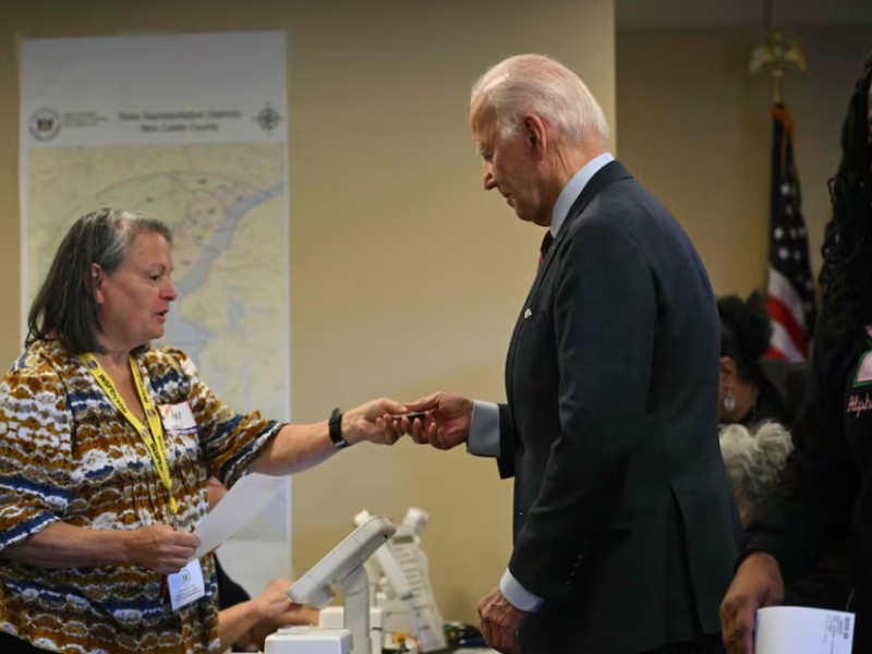 Biden vota anticipadamente en Delaware para las elecciones de 2024