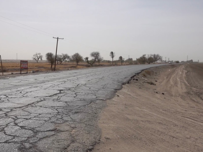 Carretera al valle en pésimas condiciones