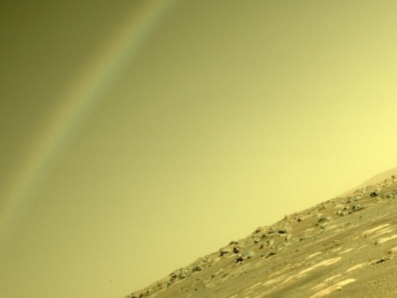 Colapsa redes sociales extraño arcoíris captado por Perseverance en Marte