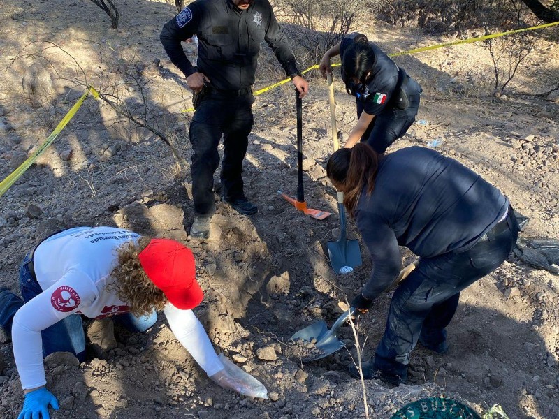 Colectivo MBN encuentra restos óseos en fosa clandestina