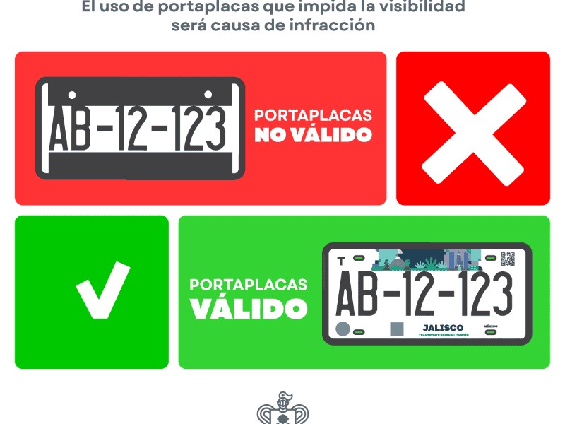 Comienzan multas por usar portaplacas