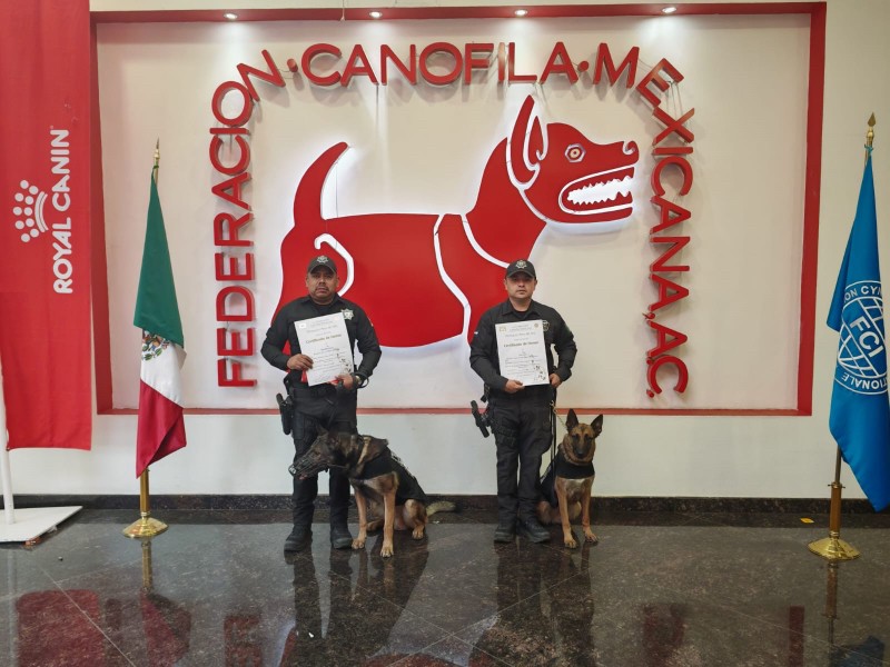 Federación Canófila Mexicana reconoce a binomios caninos de Policía Estatal