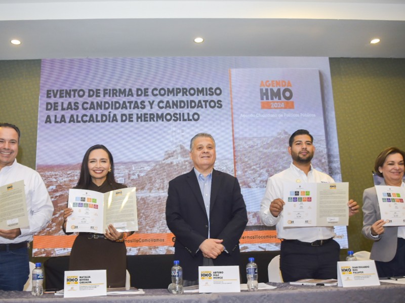 Firman candidatos a la alcaldía de Hermosillo la Agenda HMO