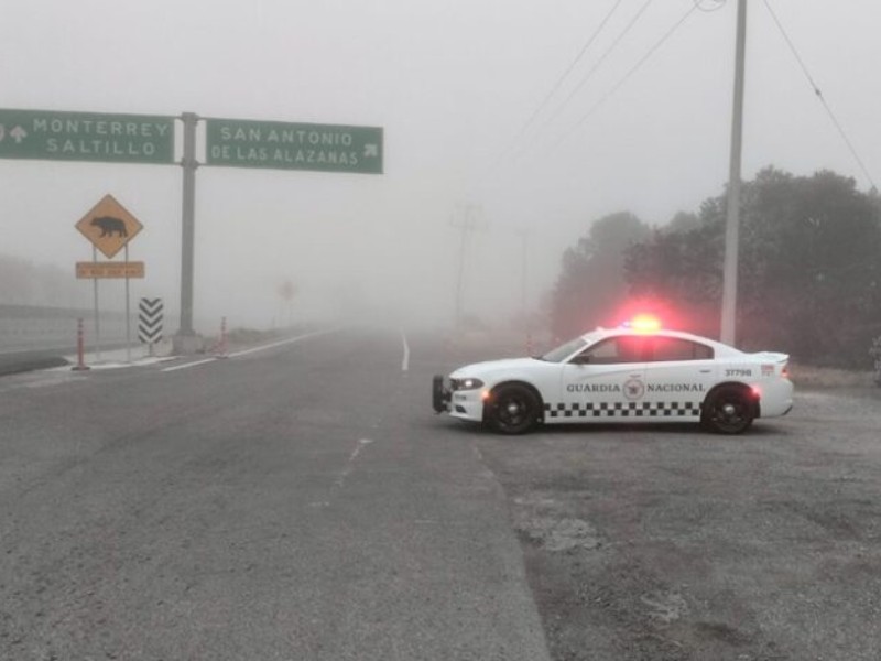 Guardia Nacional implementa operativos carreteros ante nevadas en Coahuila