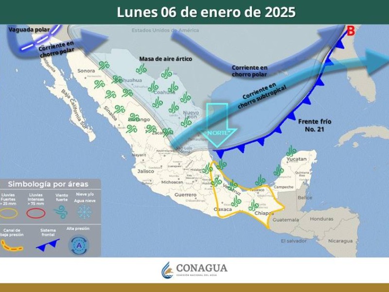 Guaymas con máxima de 23°C