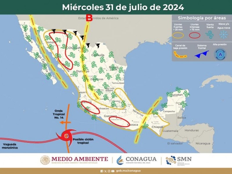 Guaymas con máxima de 34°C