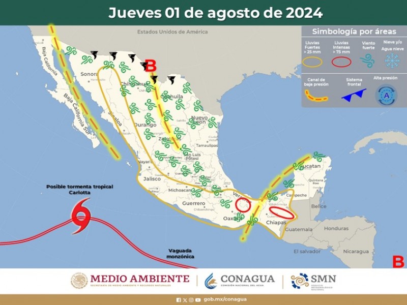 Guaymas con máxima de 34°C