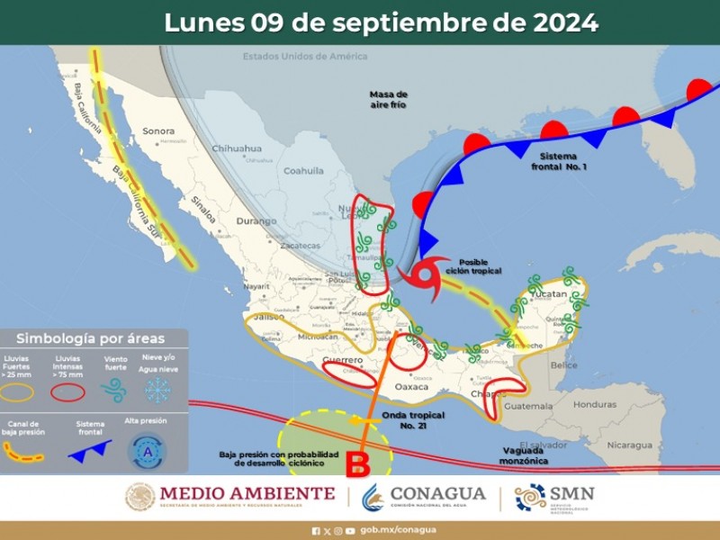 Guaymas con máxima de 36°C