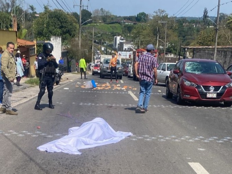 Hombre muere arrollado en acceso a Coatepec