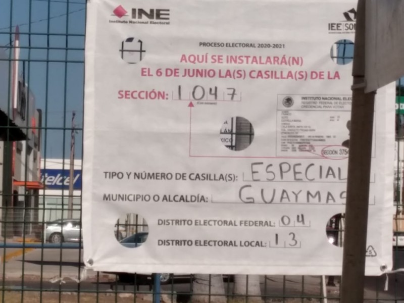 Inicia instalación de casillas especiales en Guaymas