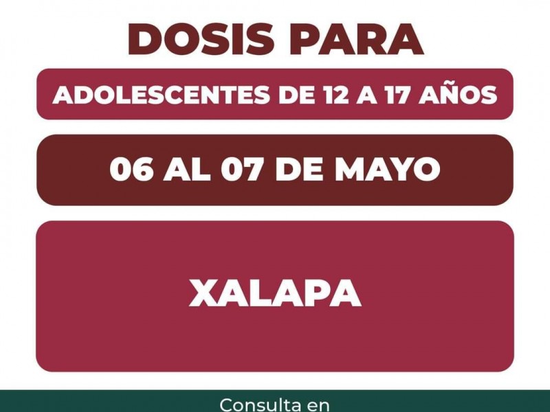 Inicia vacunación para menores de 12 a 17 años