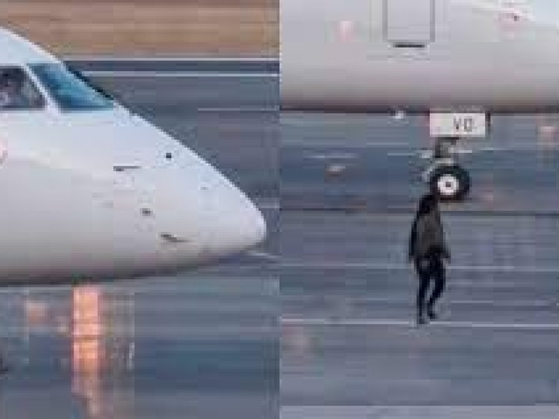 Insólito mujer corre y hace parada avión, Australia