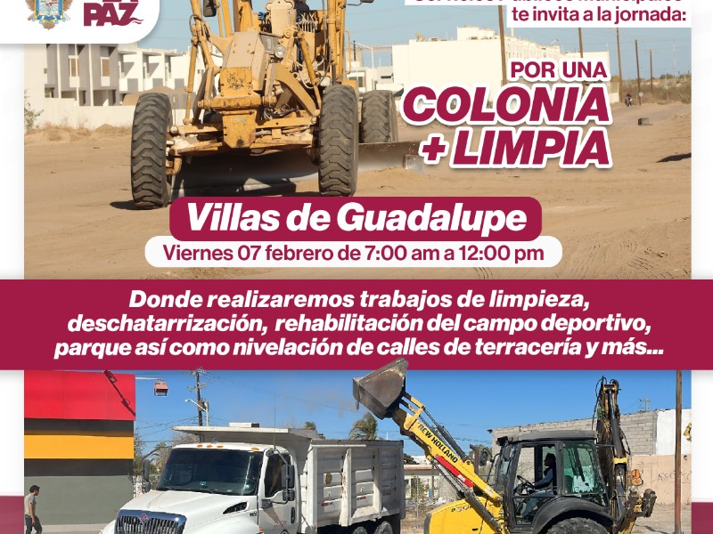 Jornada de limpieza en la colonia Villas de Guadalupe