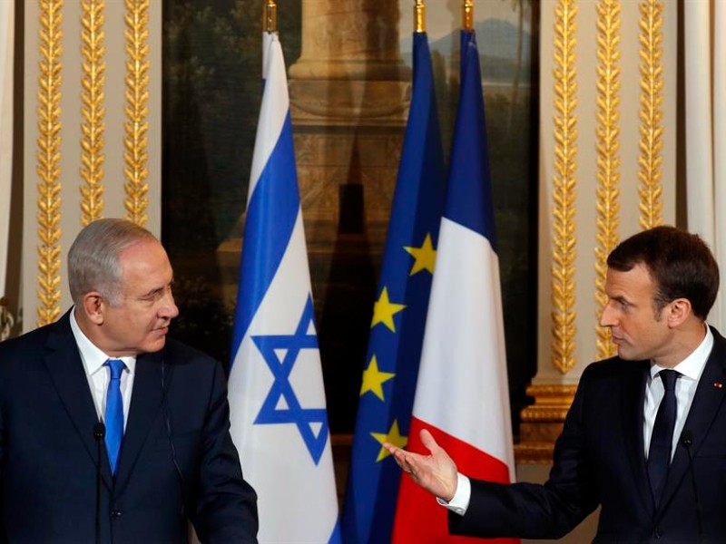 Macron recuerda a Netanyahu que Israel existe por la ONU