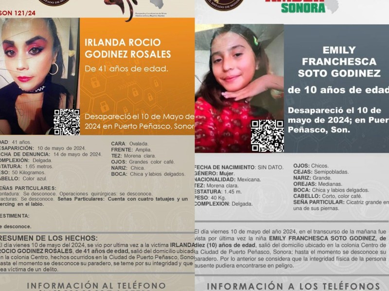 Madre e hija desaparecen en Puerto Peñasco