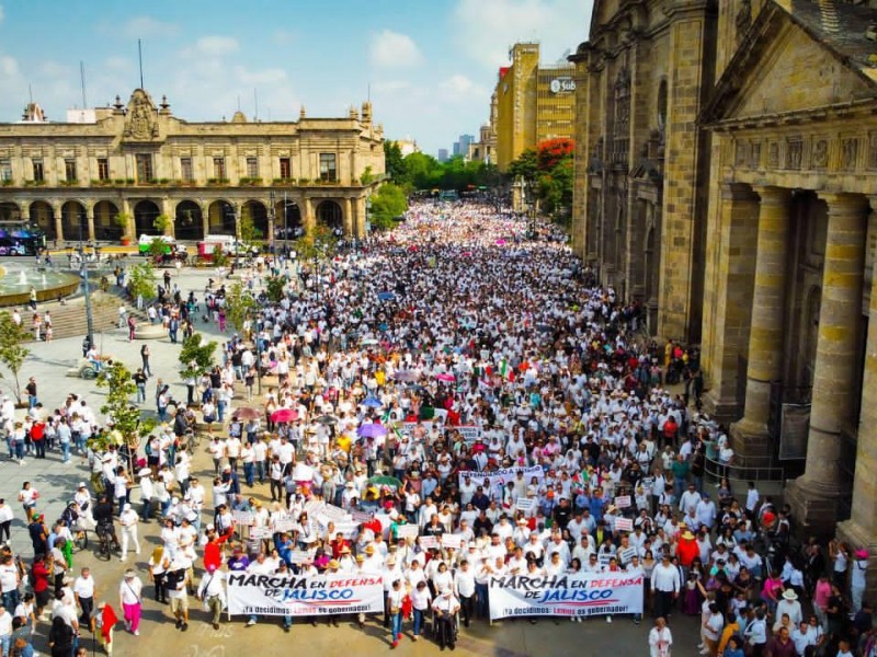 Marchan 10 mil, reclaman respeto a resultados electorales en Jalisco