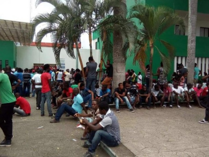Migrantes africanos protestan en Tapachula