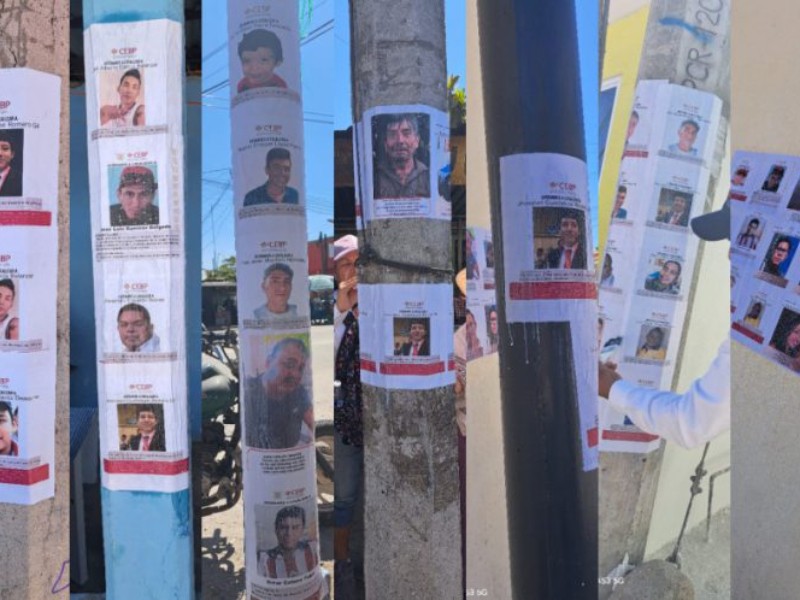 Pegan fotos de desaparecidos en comunidad Xaltianguis, Acapulco