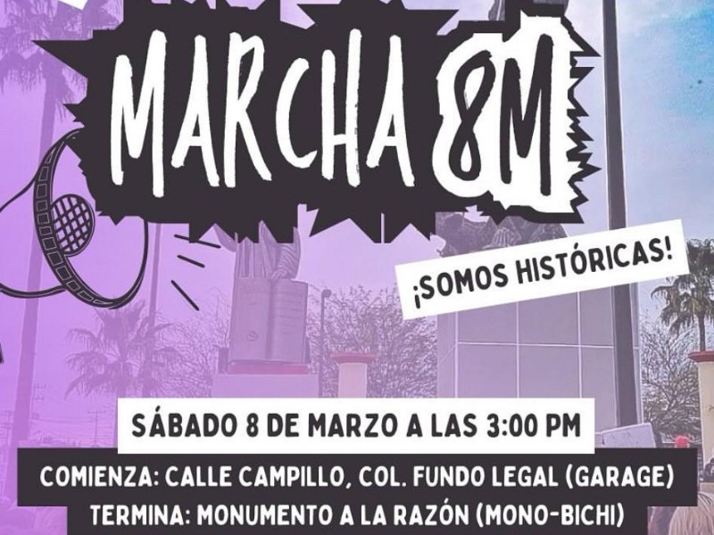 Preparan colectivos marcha por el 8M