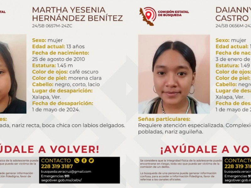 Reportan desaparición de dos menores en Xalapa