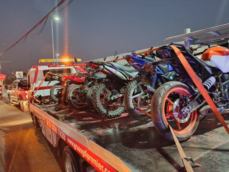 Retiran en Tlajomulco 19 motocicletas por incumplir con la ley