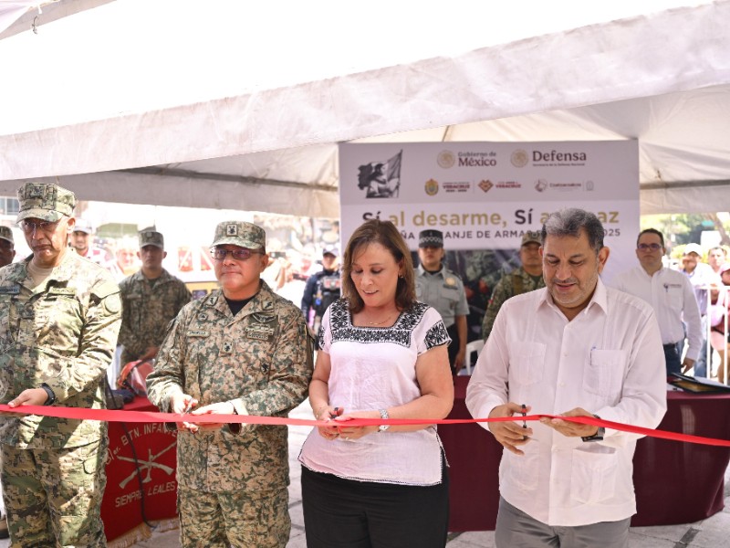 Rocío Nahle encabeza campaña de desarme en Coatzacoalcos