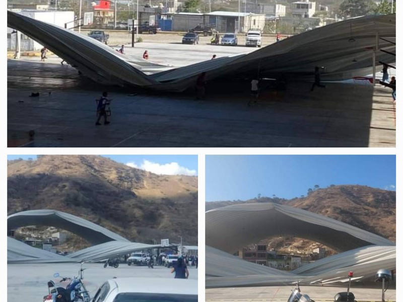Se desploma domo deportivo en  Motozintla Chiapas