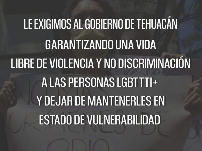 Sin atender denuncias de la comunidad LGBTTIQ+ en Tehuacán