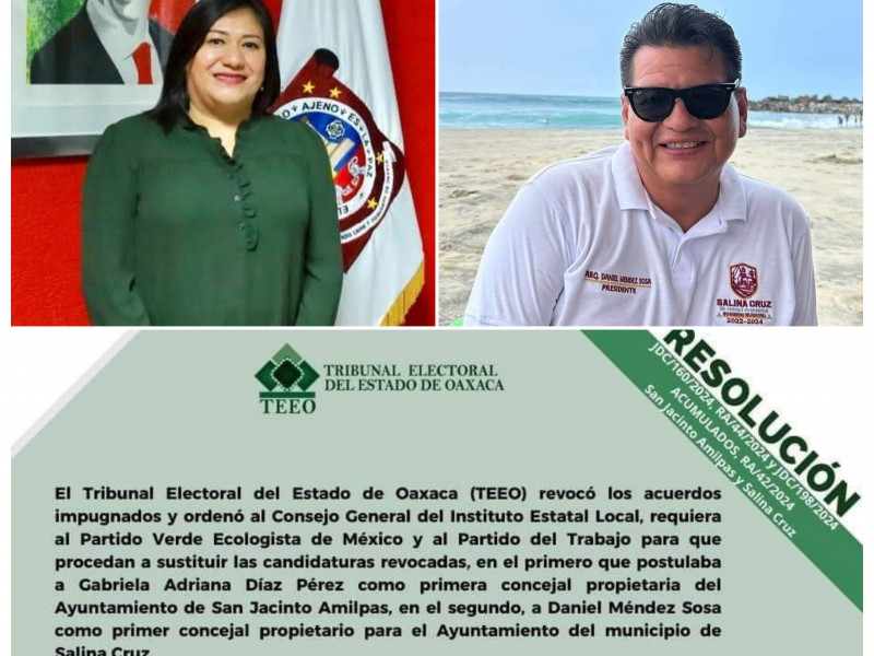 TEEO ordena sustituir candidaturas; San Jacinto Amilpas y Salina Cruz