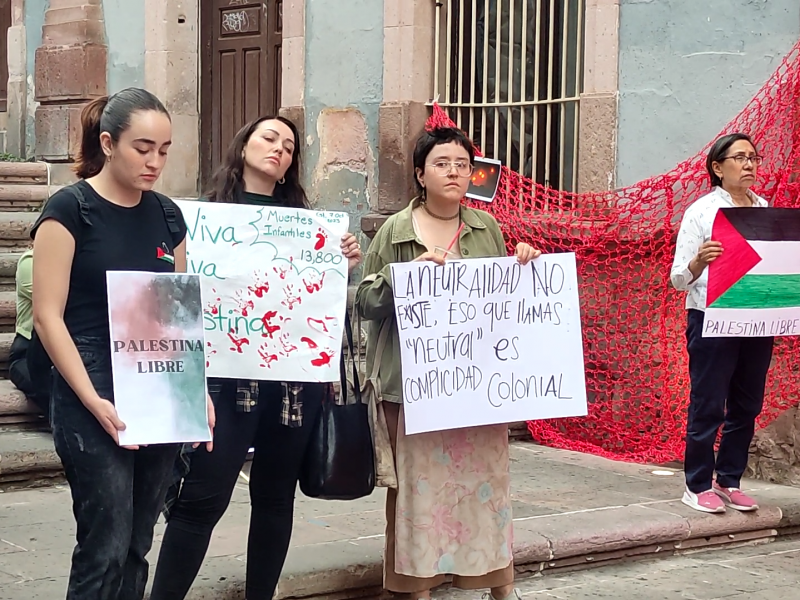 Zacatecanos se manifiestan a favor de Palestina